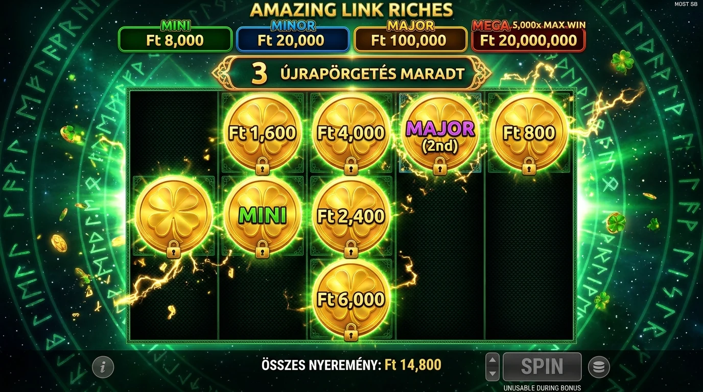 Amazing Link Respins Hold and Win bónusz mechanika